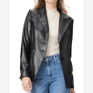 Nordstrom Black Faux Leather Blazer $400